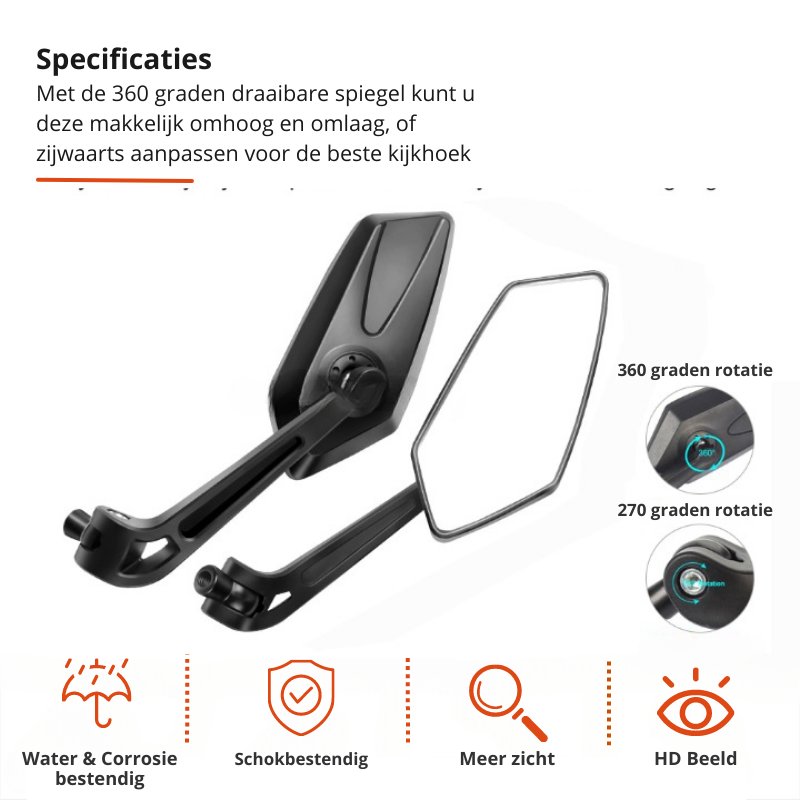 Enhanced 360° Bicycle Rearview Mirror with Handlebar Attachment