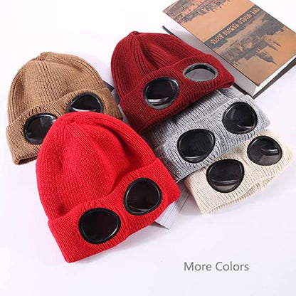 Windproof Stylish Headgear with Removable Goggles for Warmth