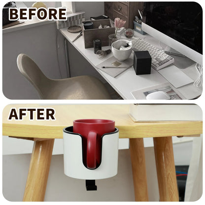 2-in-1 Desk Cup Holder with Adjustable Headphone Hook | 10 cm Diameter