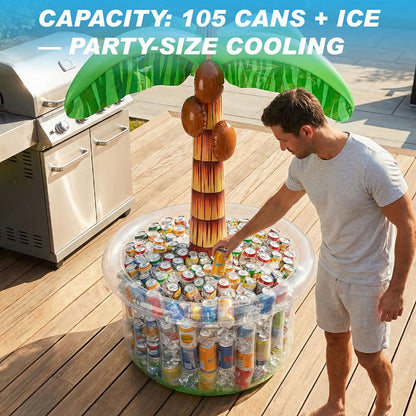 Inflatable Ice Bucket Cooler in Coconut Tree Design