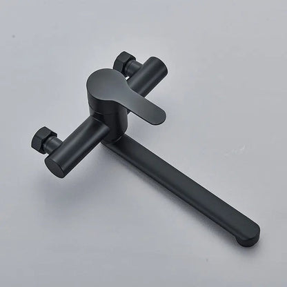 Wall-Mounted 360° Swivel Faucet with Dual Handles for Hot and Cold Water