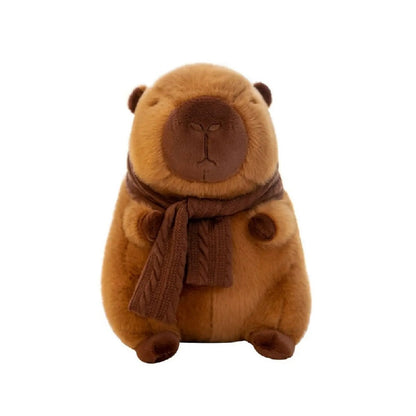 Soft Plush Capybara Doll with Removable Scarf - Stuffed Toy Gift