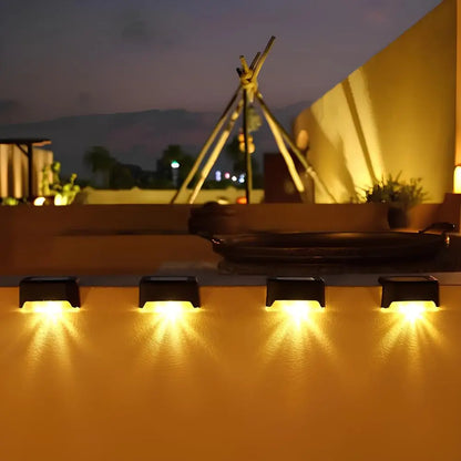 Solar-Powered LED Step Lights for Outdoor Stairs, Garden Paths, and Patios