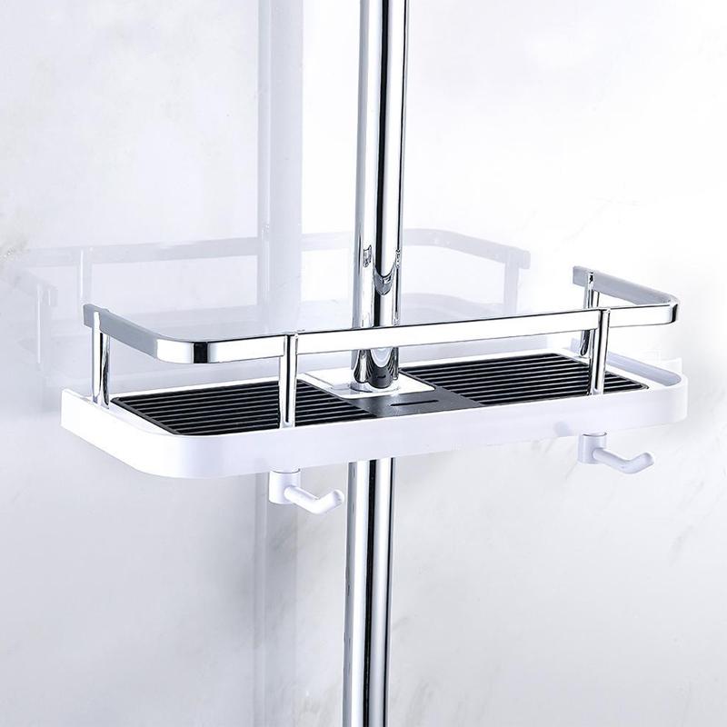 Shower Storage Organizer for Rail - No Drill Bathroom Shelf Caddy