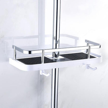 Shower Storage Organizer for Rail - No Drill Bathroom Shelf Caddy