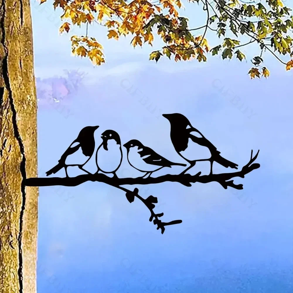 Metal Bird Tree and Garden Decor | Silhouette Designs of Birds/Dragons/Fairies/Dogs | Outdoor Decoration