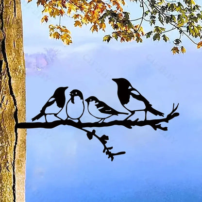 Metal Bird Tree and Garden Decor | Silhouette Designs of Birds/Dragons/Fairies/Dogs | Outdoor Decoration