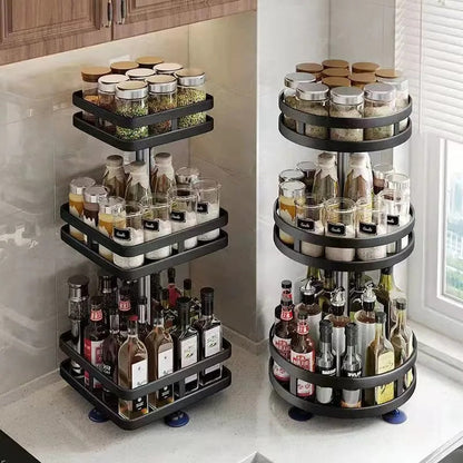 Multifunctional Storage Rack with 360° Rotation