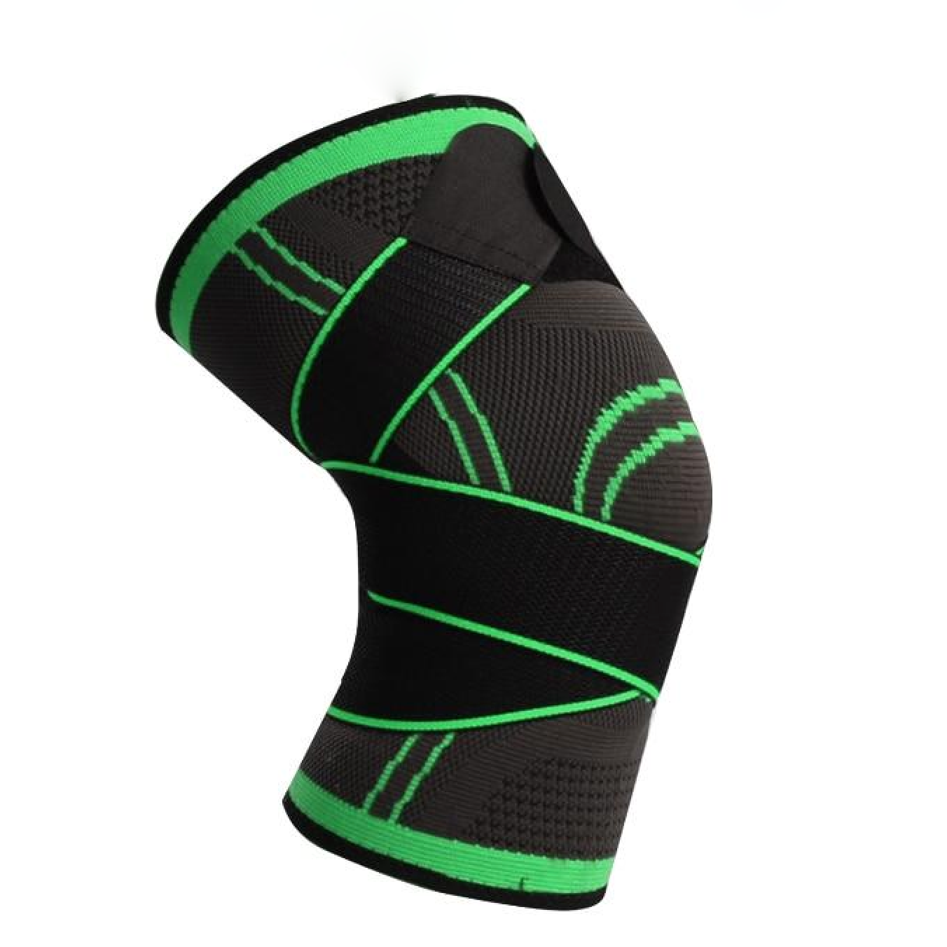 Elastic 3D Knitted Compression Knee Support with Adjustable Strap for Daily and Sports Activities