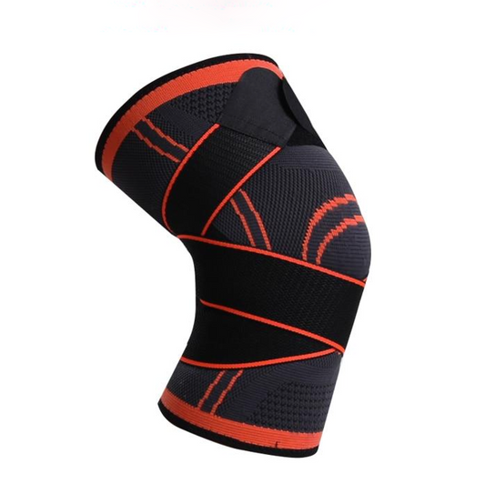 Elastic 3D Knitted Compression Knee Support with Adjustable Strap for Daily and Sports Activities
