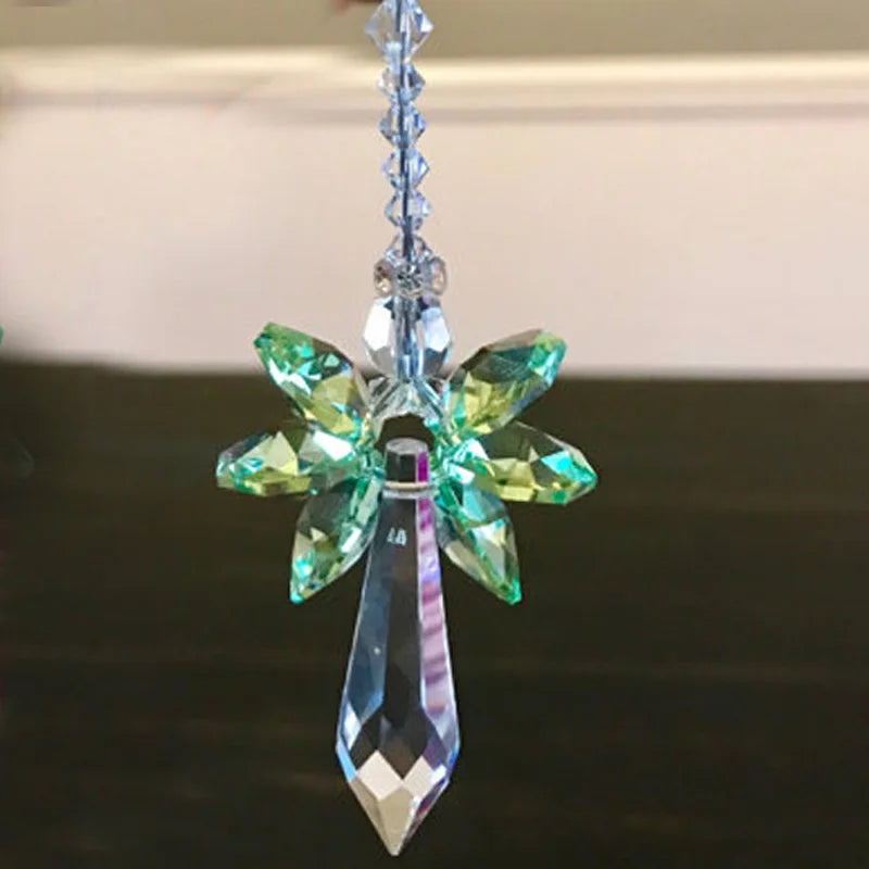 Rainbow Guardian Angel Crystal 12 cm | Glass Pendant | Home & Garden Decor