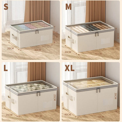 Collapsible Wardrobe Organizer with Lid | Large Storage Box for Clothes