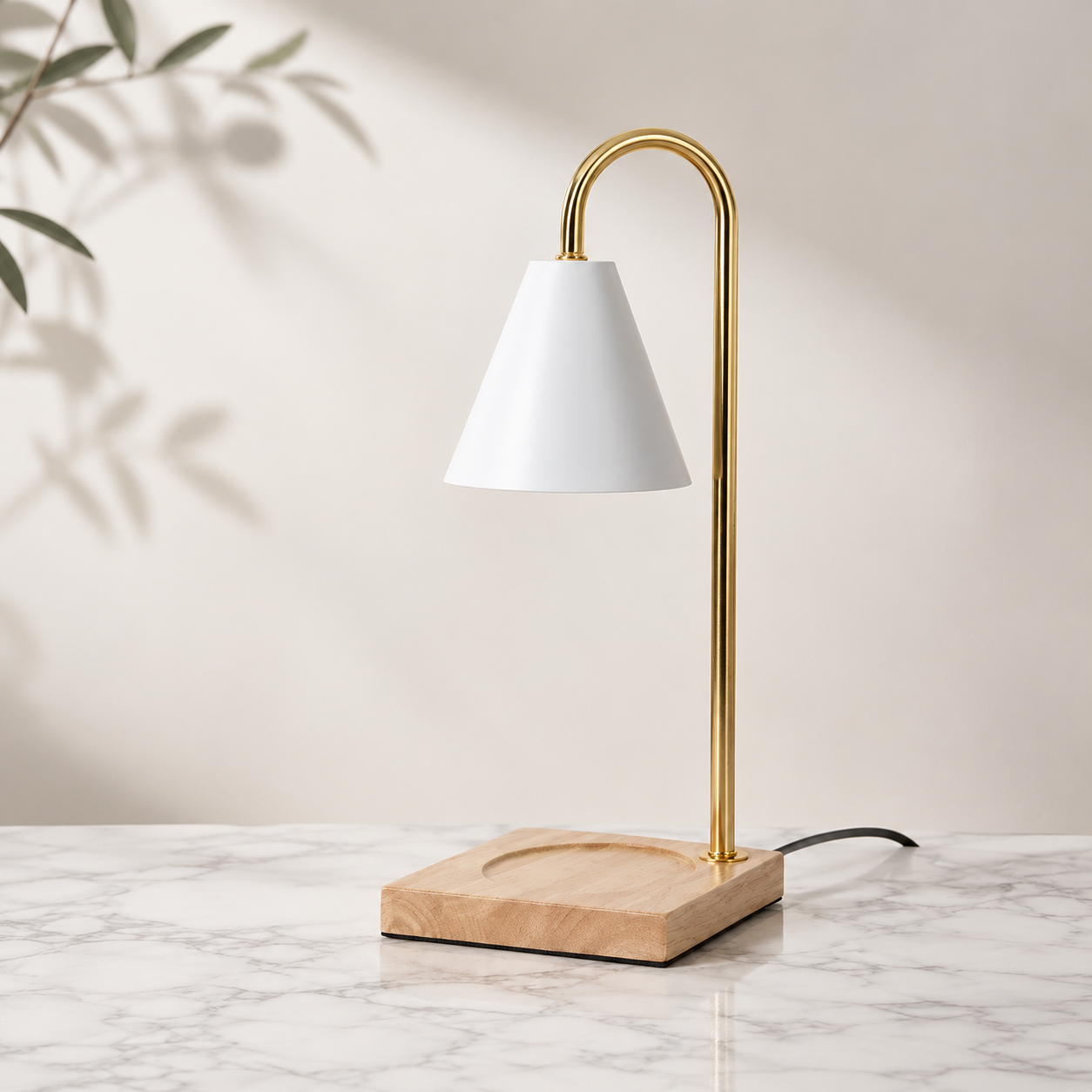 Table Lamp with Retro Marble Design for Aromatherapy