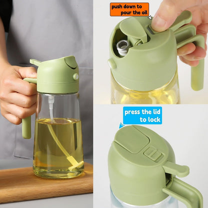 Dual-Function Oil Pourer Bottle for Nutritious Cooking