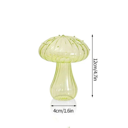 Mushroom-Shaped Glass Vase for Hydroponics | Decorative Table Terrarium