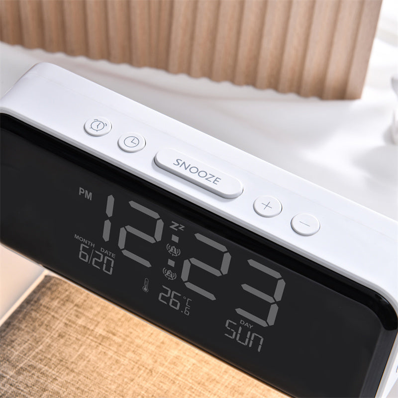 Touch-Controlled LED Table Lamp with Wireless Charger & Alarm Clock – 3-in-1