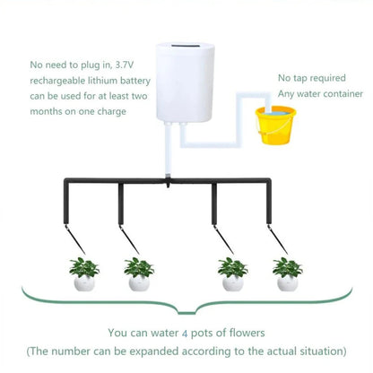 Smart Automatic Irrigation System with 2-16 Drippers – USB Rechargeable