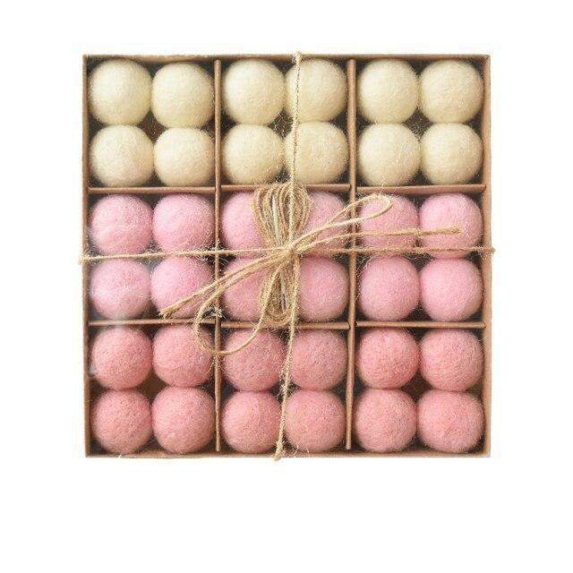 Set of 36 Cozy Wool Holiday Ornaments