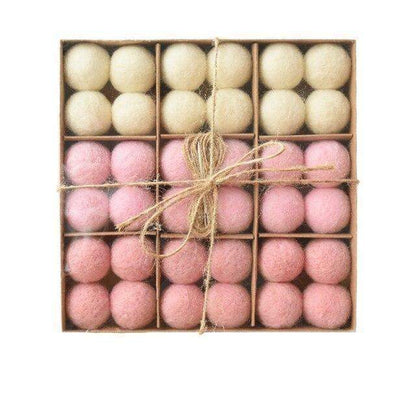 Set of 36 Cozy Wool Holiday Ornaments
