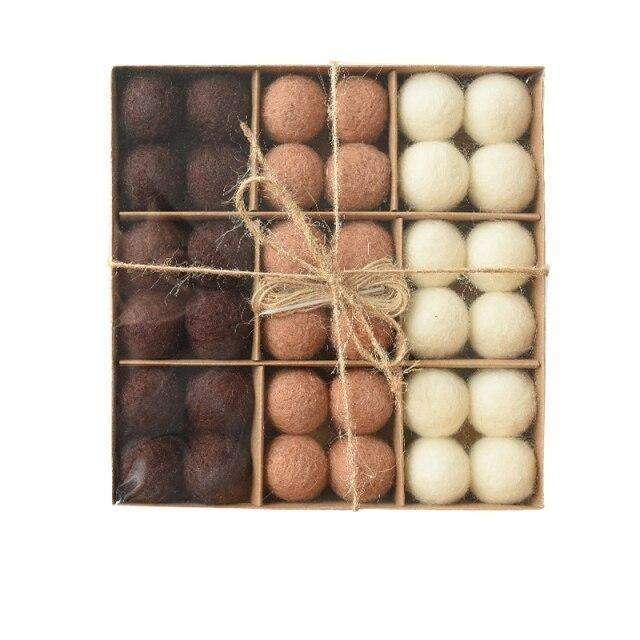 Set of 36 Cozy Wool Holiday Ornaments