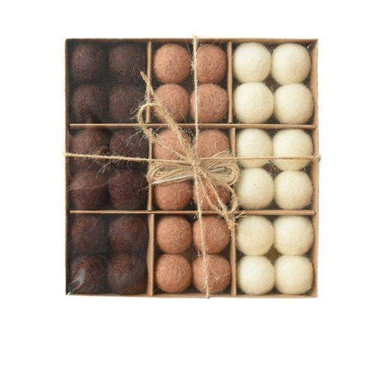 Set of 36 Cozy Wool Holiday Ornaments