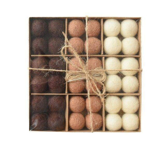 Set of 36 Cozy Wool Holiday Ornaments