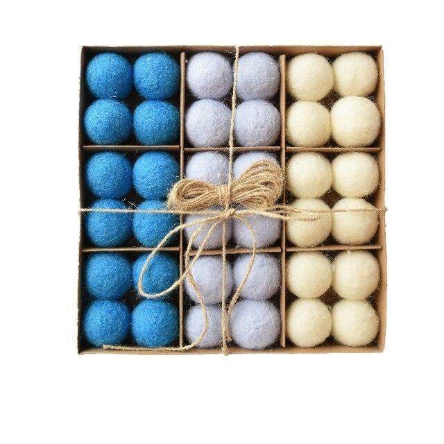 Set of 36 Cozy Wool Holiday Ornaments