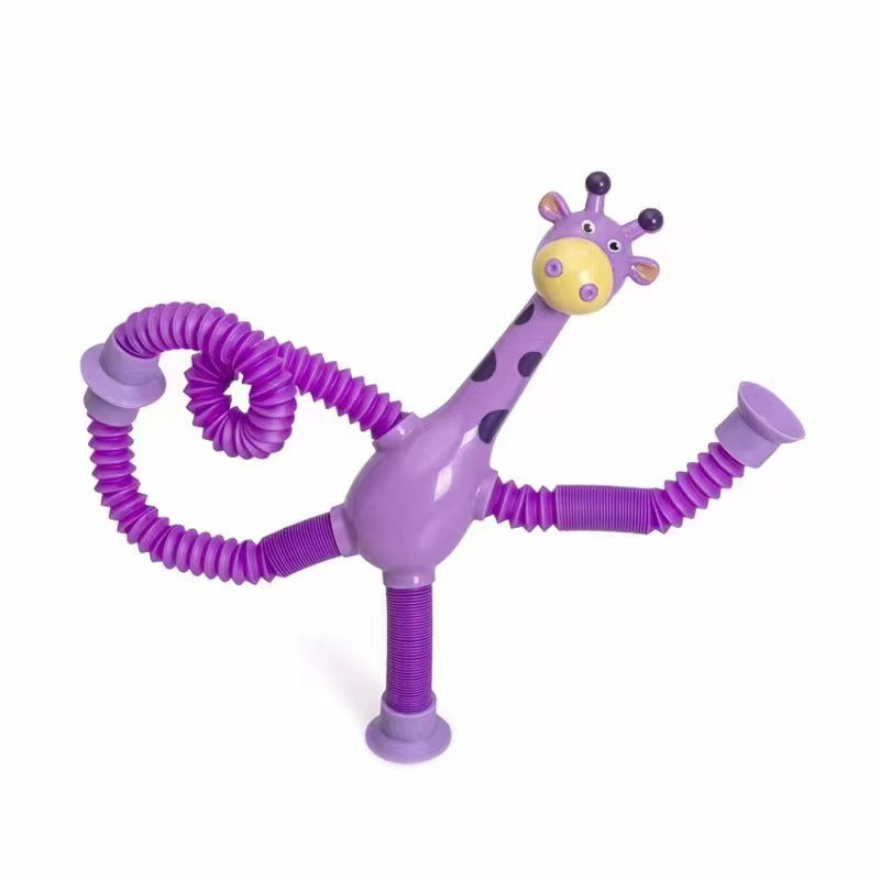 Stretchy Giraffe Toy with Suction Cup - Flexible Animal Plaything