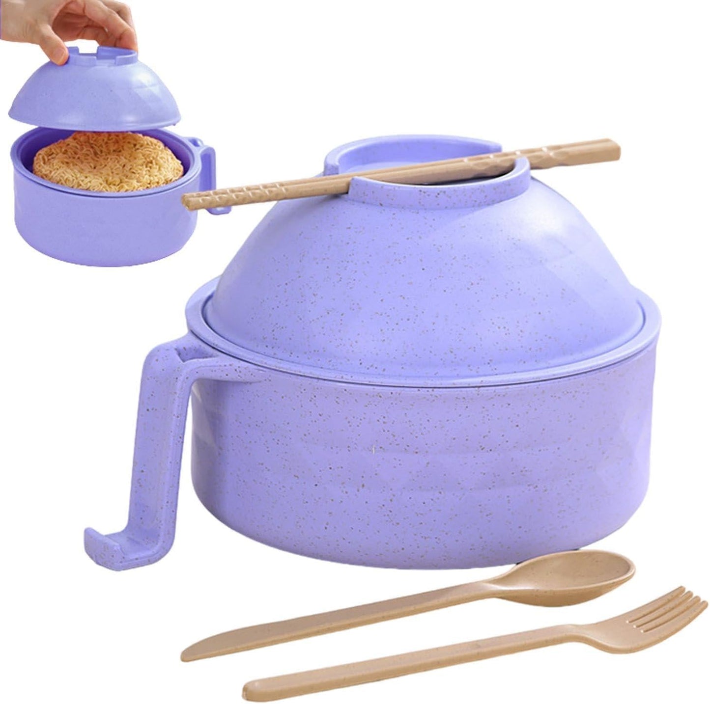 Convenient 1200ml Microwave Noodle Bowl with Strainer
