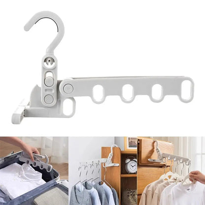 Portable Travel Clothes Hanger | Collapsible 5-Hole Garment Rack for Camping & Hotel Use