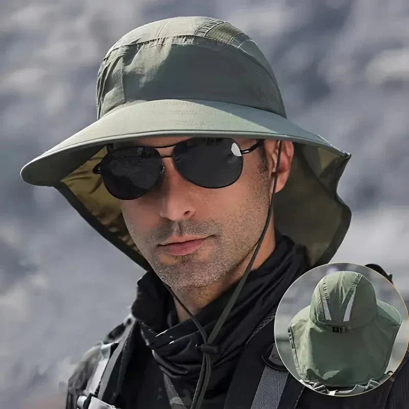 Sun Hat with Neck Protection - Wide Brim Design