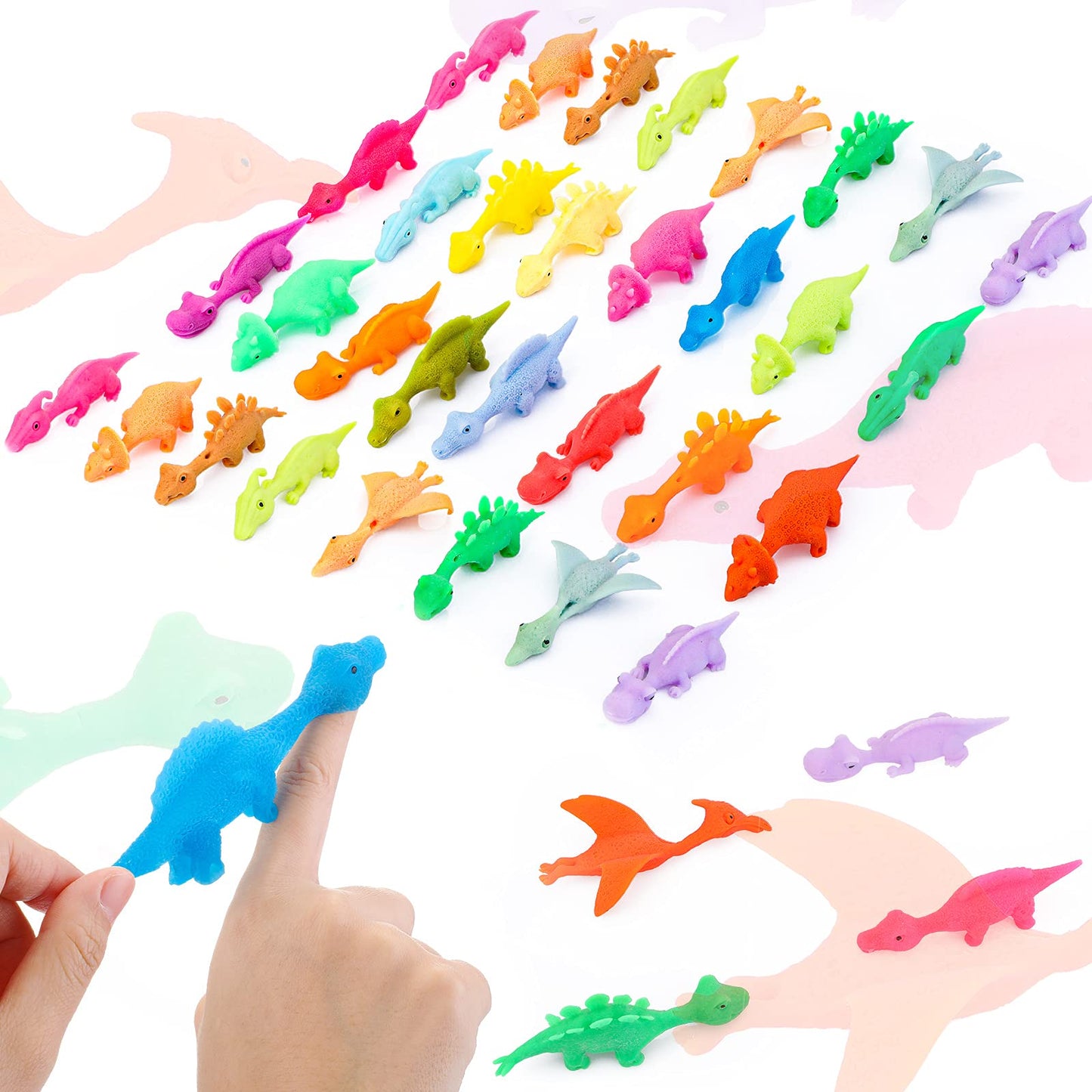 Dino Launchers Set of 5 | Soft TPR Slingshots for Fun Playtime