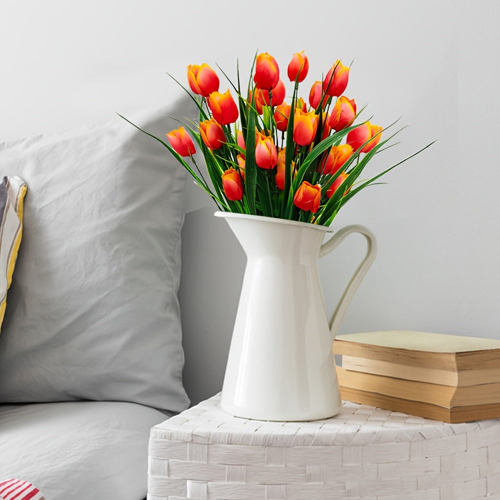 6-Pack Artificial Tulip Bouquets – UV-Resistant and Realistic for Home and Garden Decor