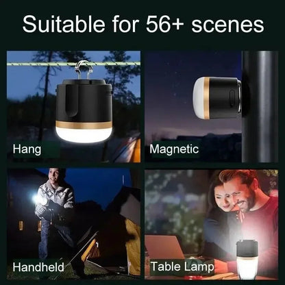 Rechargeable Portable LED Camping Light with Power Bank – USB for Outdoors and Emergencies
