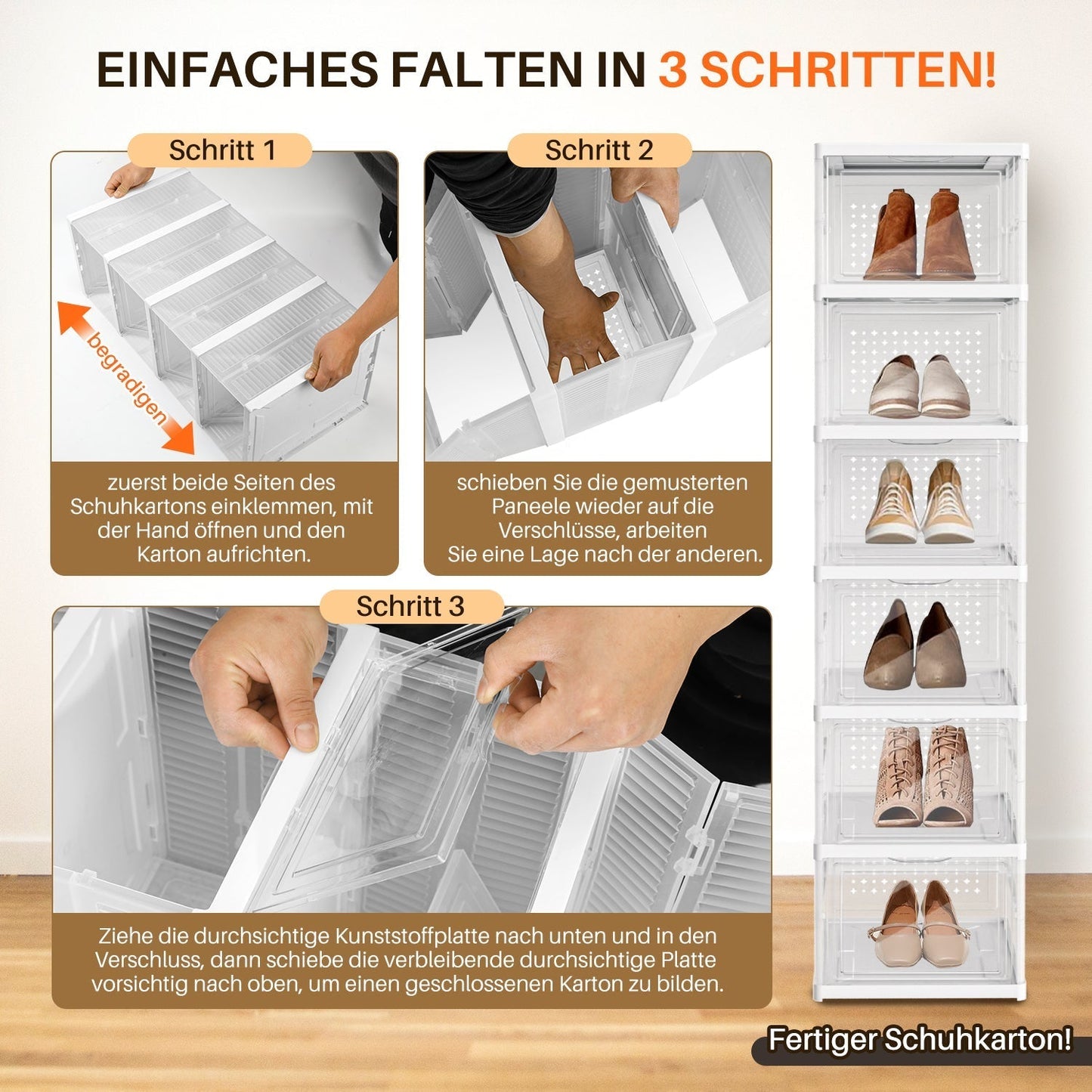 Stackable Storage Boxes for Shoes – 6 Layer Organizer