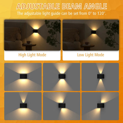 Wireless LED Wall Light with Up and Down Lighting | Motion Sensor | Warm White 3000K