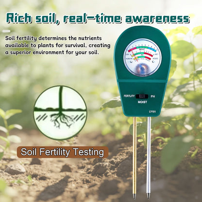 Three-in-One Soil Tester for Garden Use