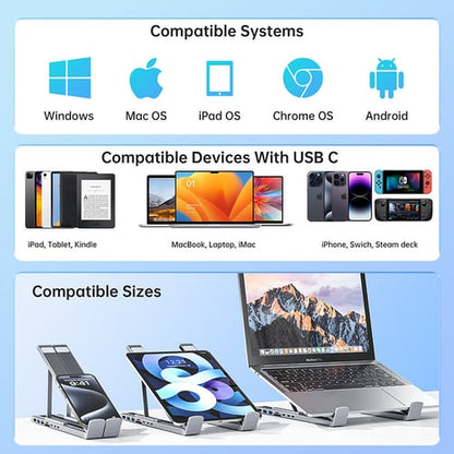 8-in-1 Hub and Laptop Riser Stand