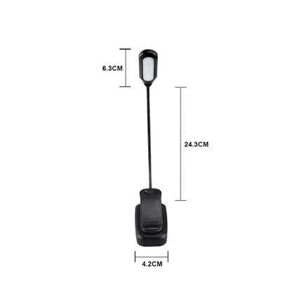 Flexible LED Reading Light with Clip-On Mount | Battery Operated & Portable | Ideal for Bed, Table & Books