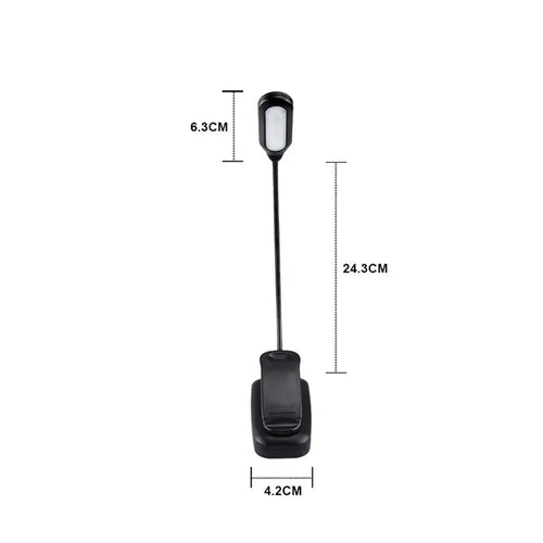 Flexible LED Reading Light with Clip-On Mount | Battery Operated & Portable | Ideal for Bed, Table & Books