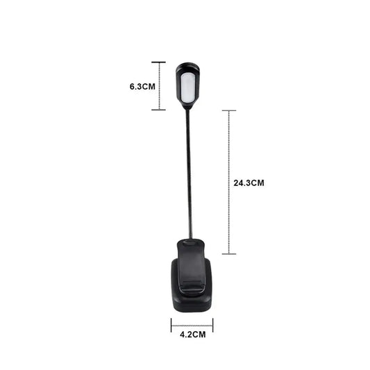 Flexible LED Reading Light with Clip-On Mount | Battery Operated & Portable | Ideal for Bed, Table & Books