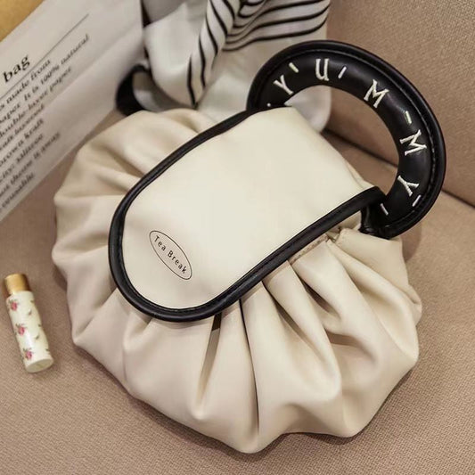 Chic Travel Makeup Pouch with Drawstring Closure