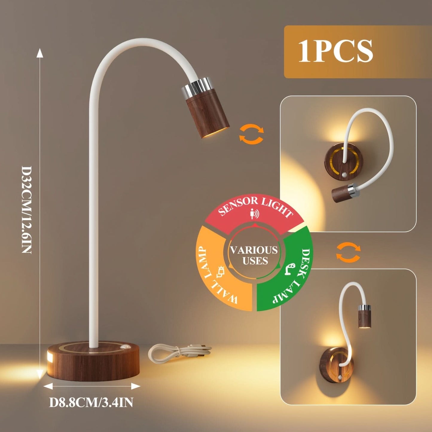 Dimmable LED Reading Lamp for Comfortable Illumination