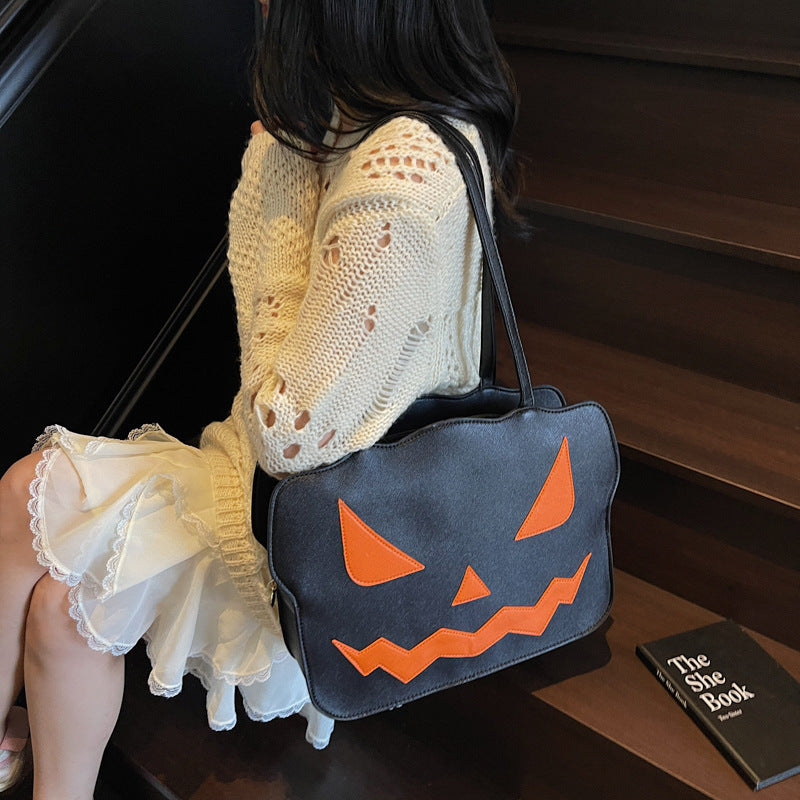 Halloween Shoulder Bag – Messenger Style in Black and Orange Design