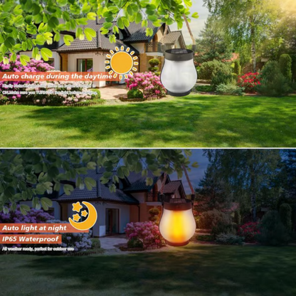 SolarGlow Lantern | Waterproof Outdoor Light with Flickering Flame Effect