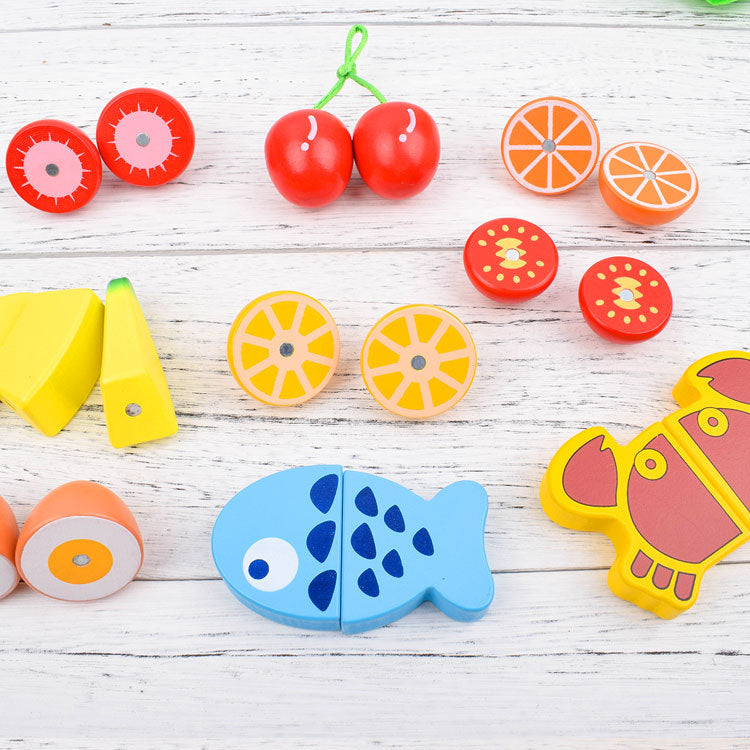 Wooden Cutting Play Set for Kids - Montessori Inspired
