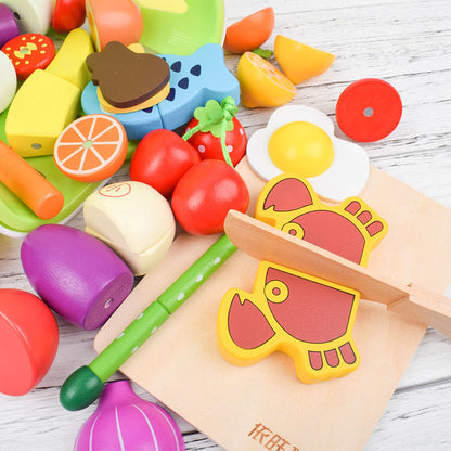 Wooden Cutting Play Set for Kids - Montessori Inspired