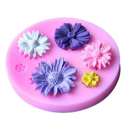 3D Silicone Flower Mould for Fondant, Chocolate & Sugar Craft | Reusable & Non-Stick | 7×0.9 cm