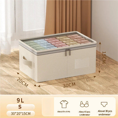 Collapsible Wardrobe Organizer with Lid | Large Storage Box for Clothes