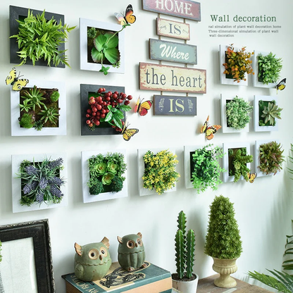Modern Hanging Frame with 3D Art Plant for Wall Decoration